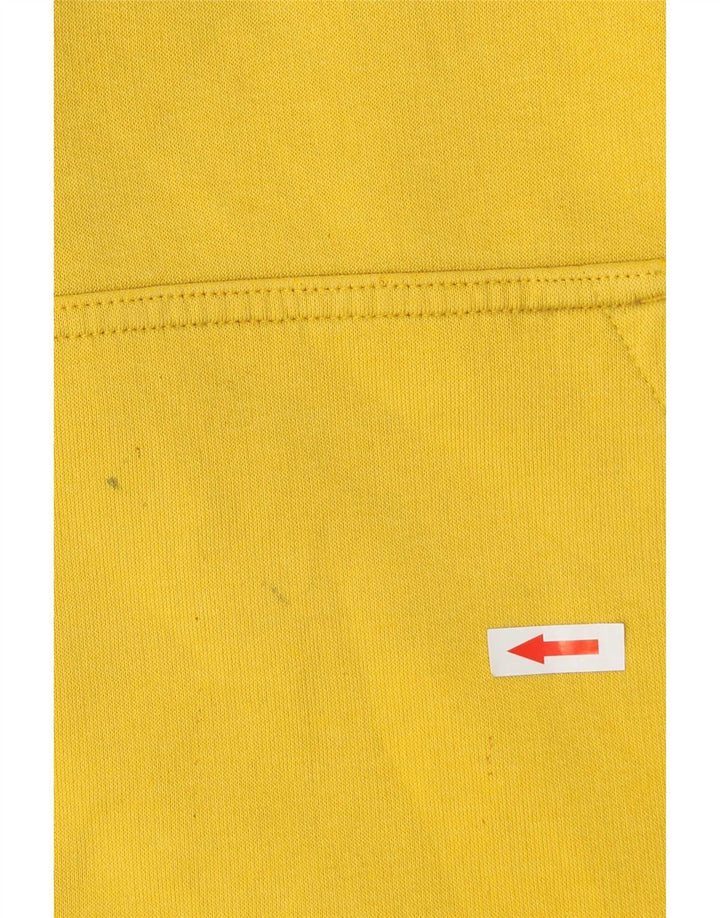 Maglione con cappuccio grafico da uomo Adidas in cotone giallo medio