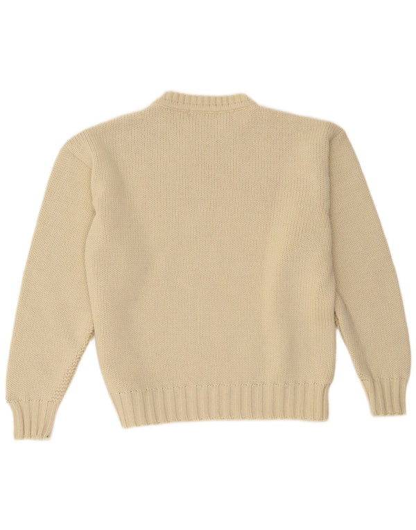 Maglione maglione girocollo da uomo Tommy Hilfiger XL in lana color block bianco sporco