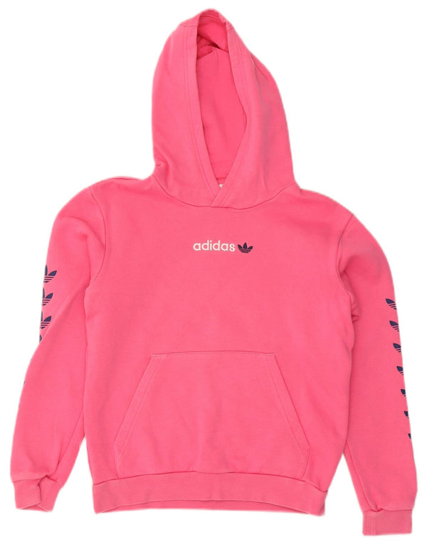Felpa con cappuccio grafica Adidas per ragazze 11-12 anni in cotone rosa