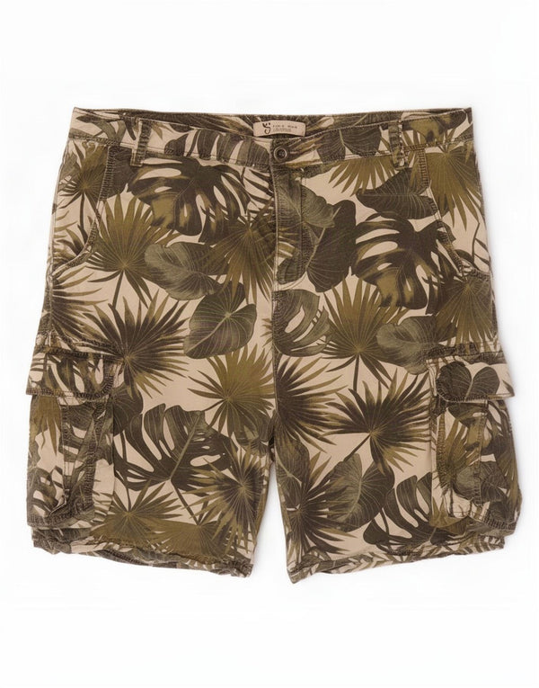 Pantaloncini cargo da uomo Zara EU 44 Large W34 cotone floreale verde