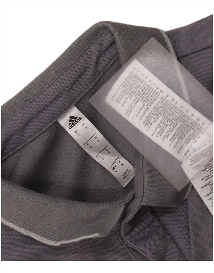 Polo Adidas Climalite da uomo piccola in cotone color block grigio