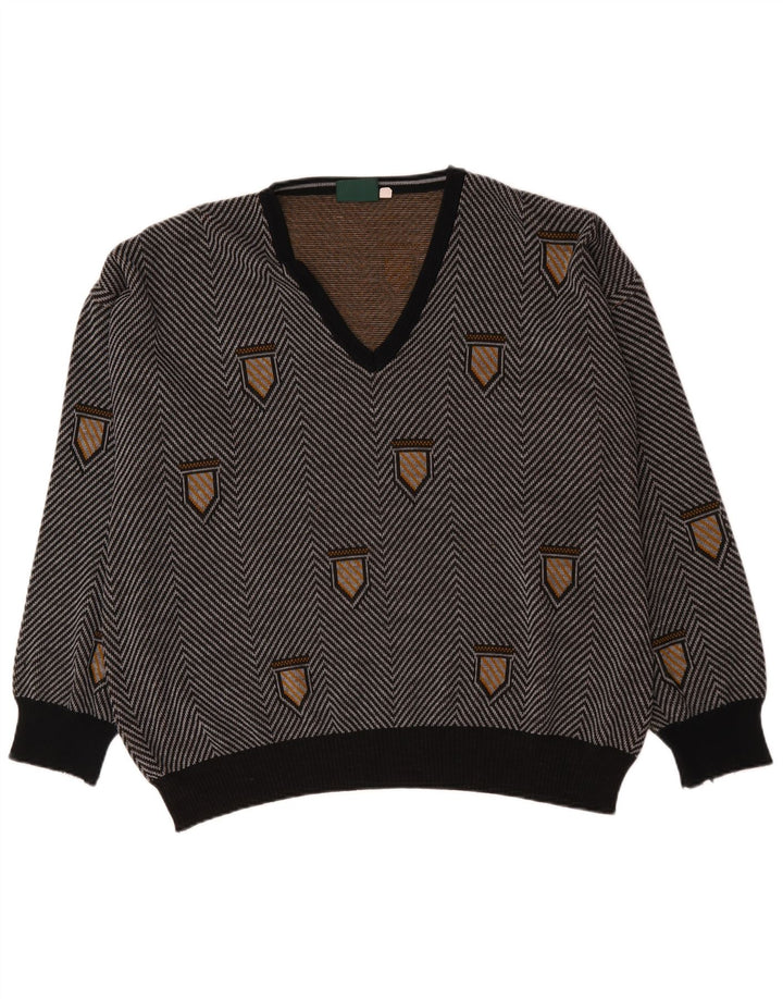 Maglione da uomo con scollo a V Bentley 3XL Chevron grigio