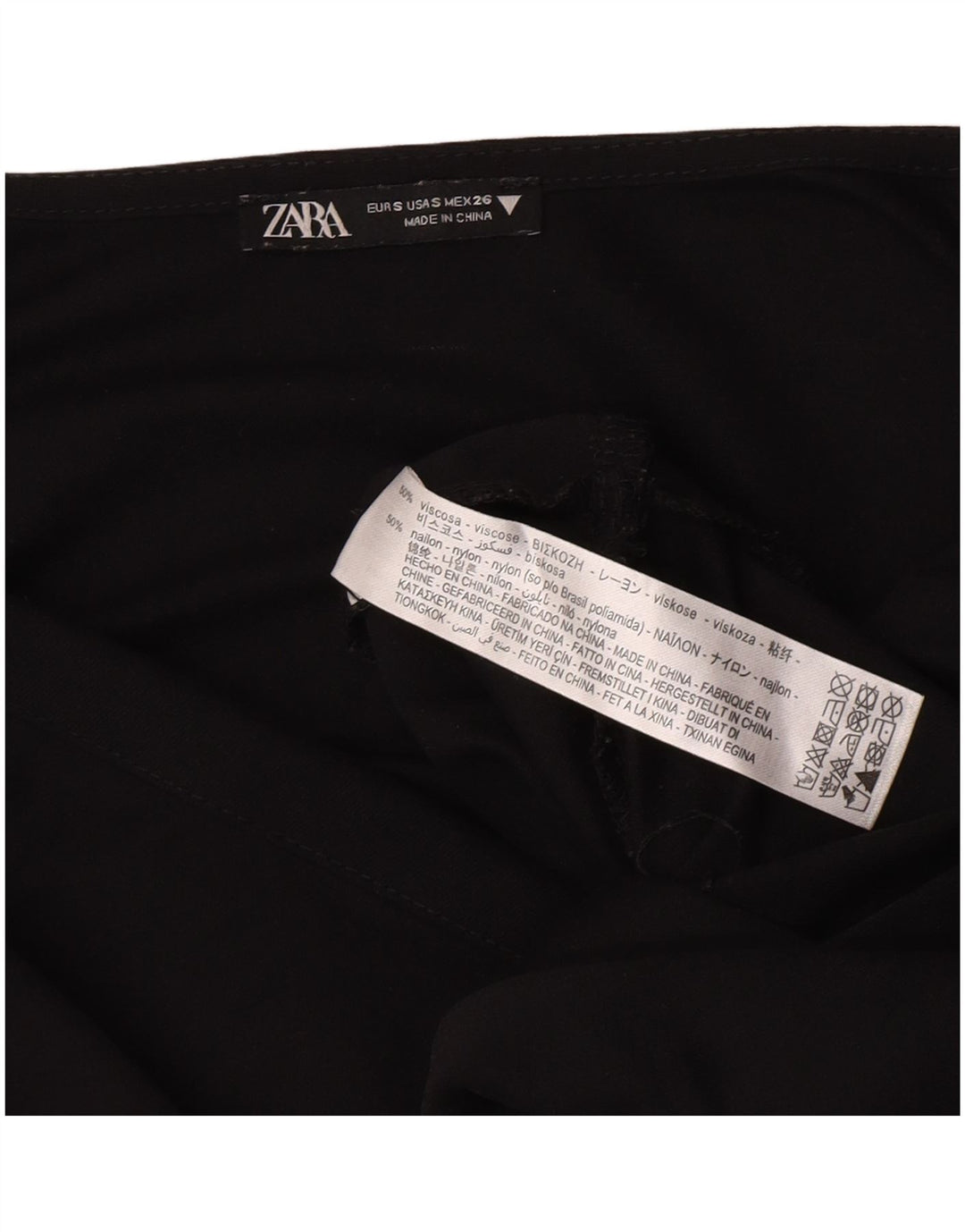 Abito a trapezio da donna Zara UK 10 piccolo in viscosa nera