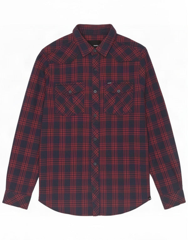 Hurley Camicia in flanella da uomo media Cotone a quadri blu navy