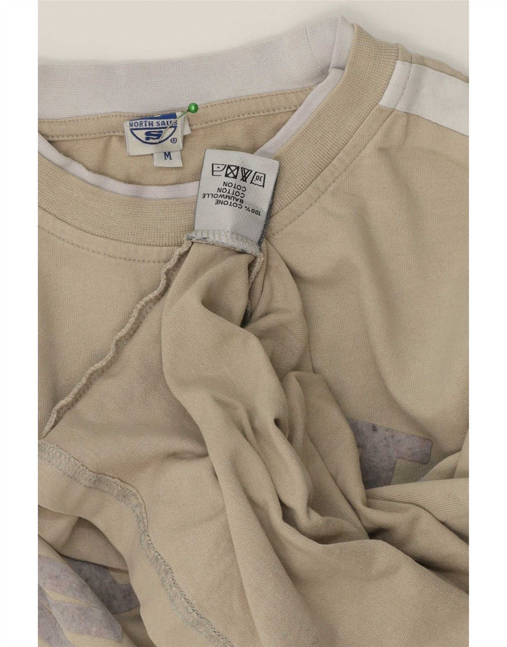 North Sails Top grafico da uomo a maniche lunghe in cotone color block beige medio