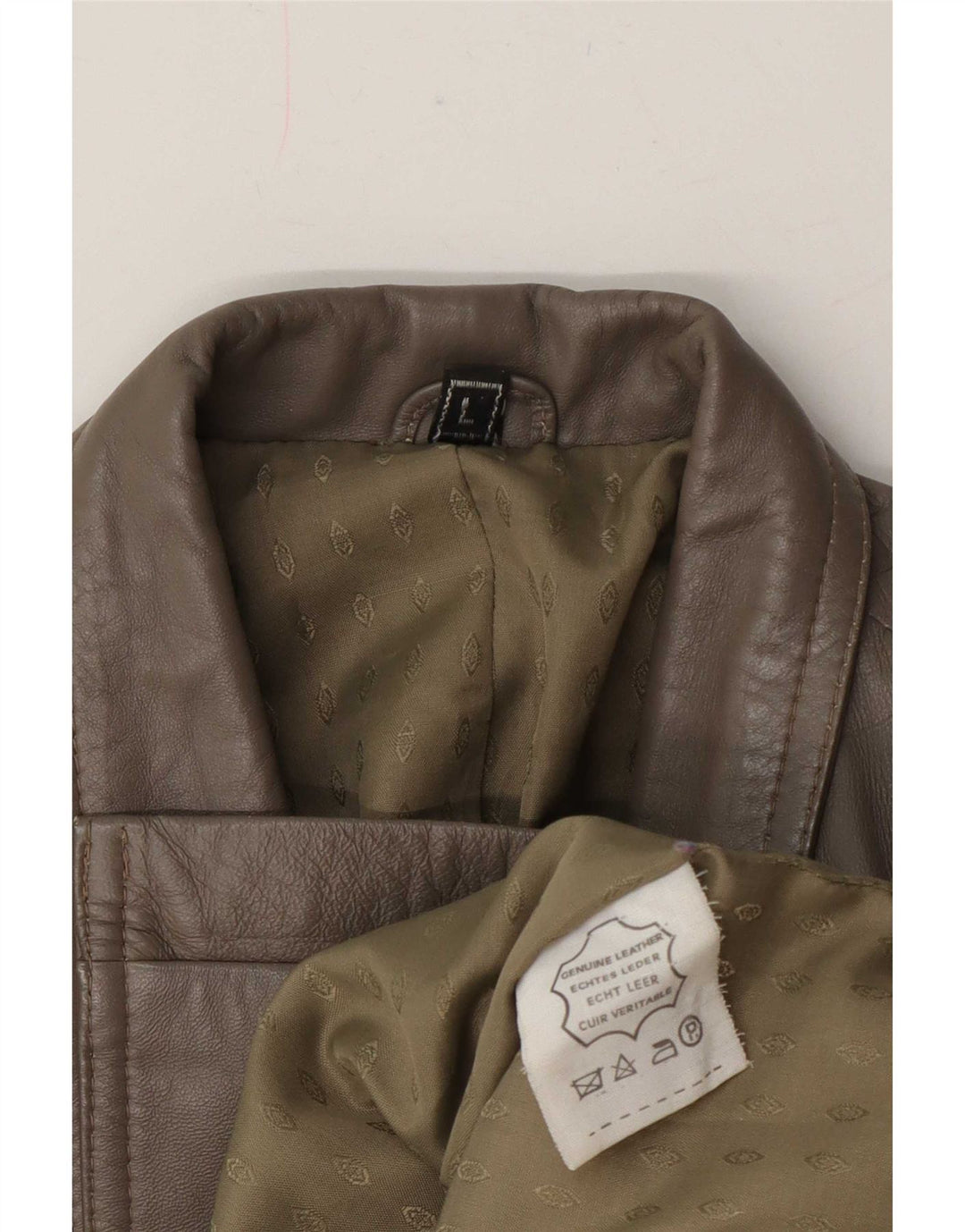 Giacca in pelle doppiopetto vintage da donna UK 16 grande verde