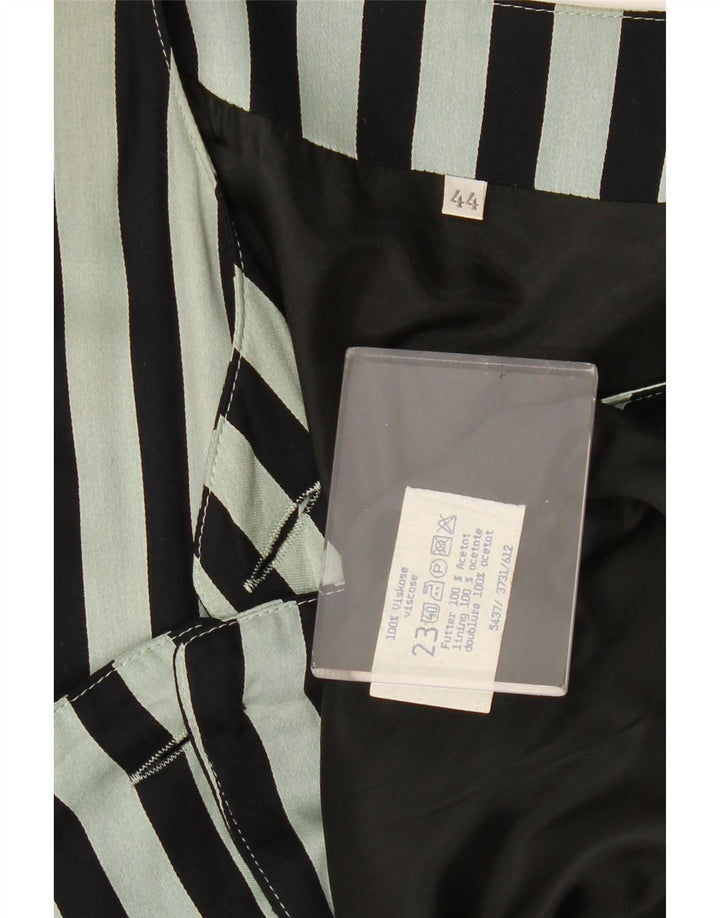 Camicetta camicia vintage da donna EU 44 XL viscosa a righe verdi