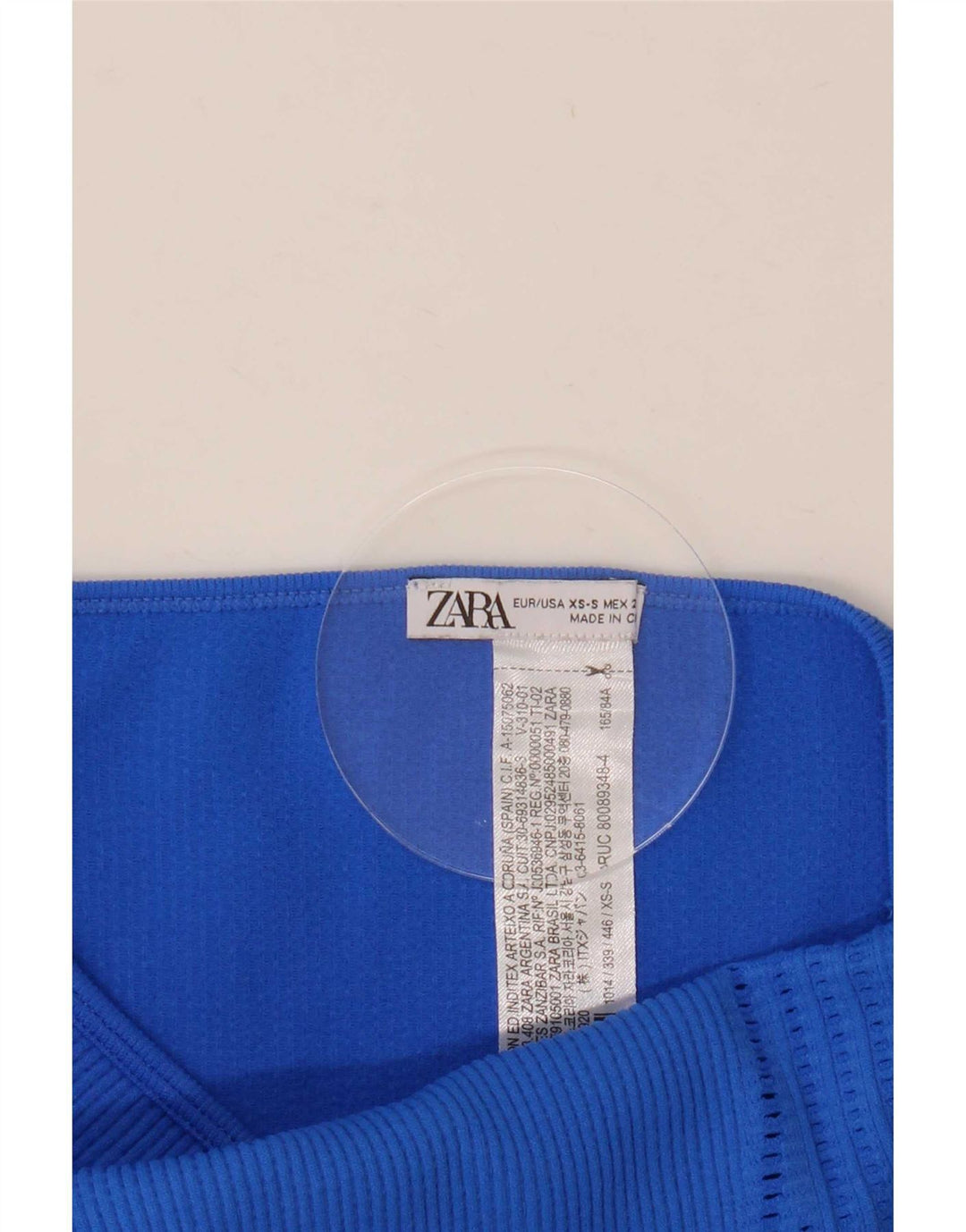 Abito senza spalline da donna Zara UK 4 XS blu poliammide