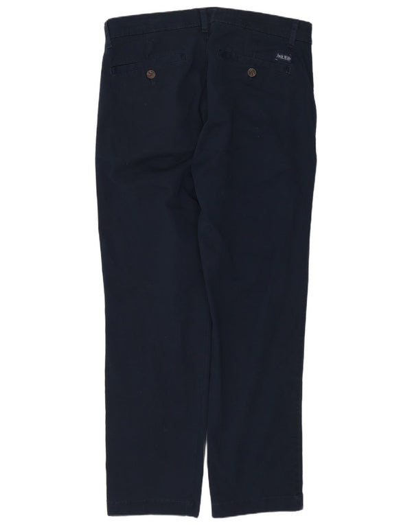 JACK WILLS Pantaloni chino da uomo con pegging W32 L29 cotone blu navy