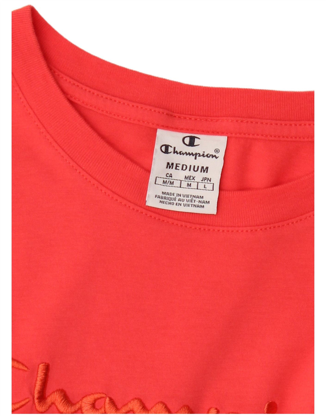 T-shirt grafica da donna CHAMPION Top UK 14 Medium Red