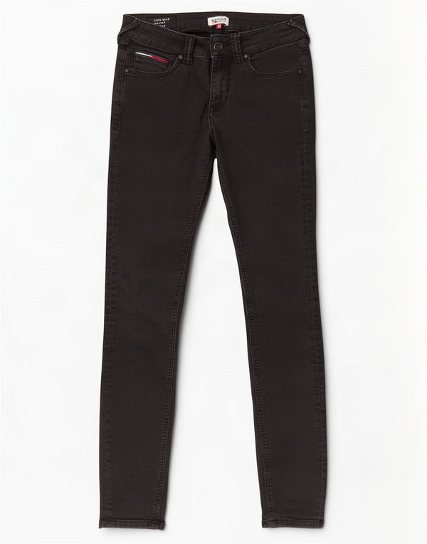Jeans skinny a vita bassa Tommy Hilfiger da donna Sophie W28 L32 cotone nero