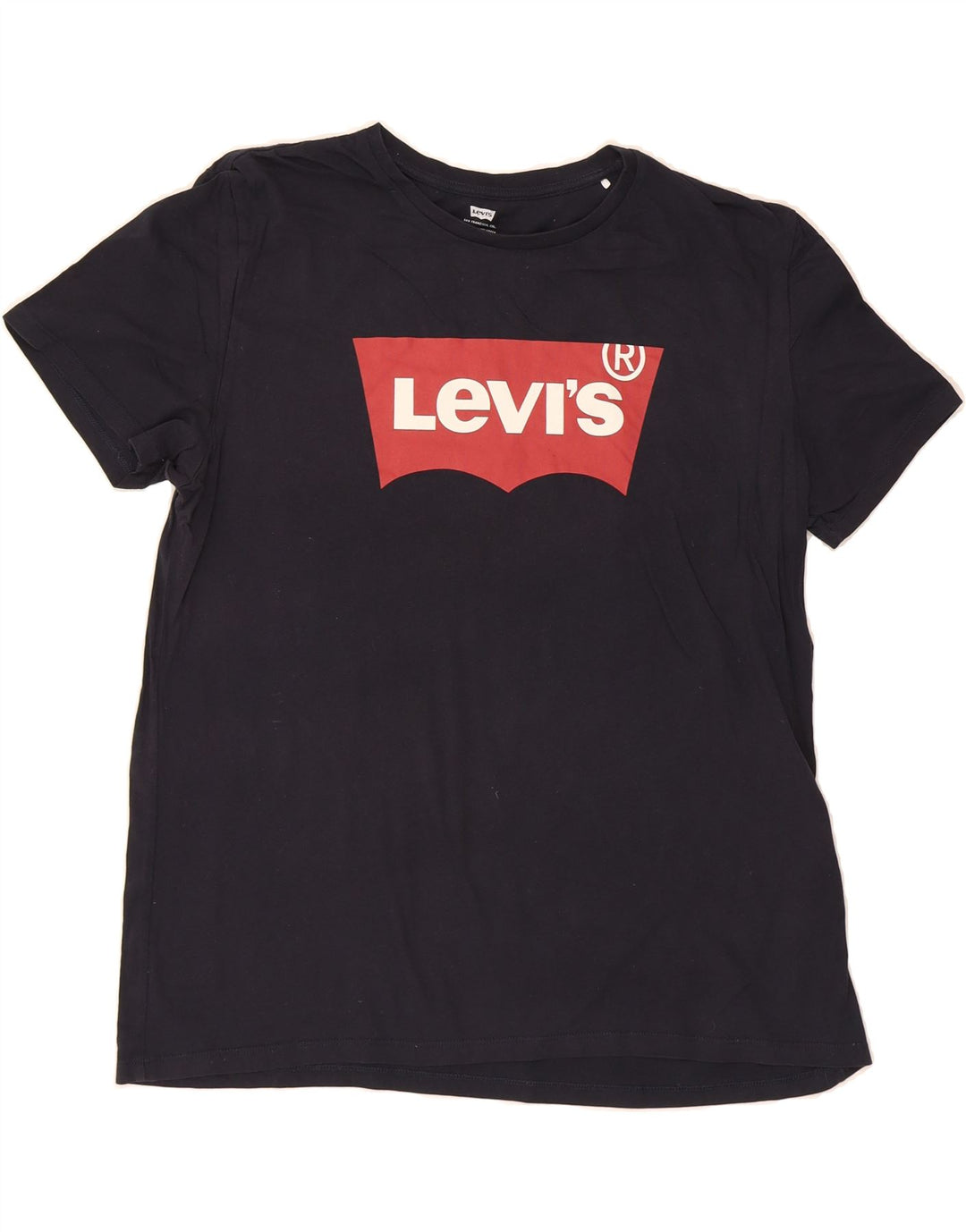 LEVI'S Mens Graphic T-Shirt Top 2XL Navy Blue Cotton Vintage Levi's and Second-Hand Levi's from Messina Hembry 