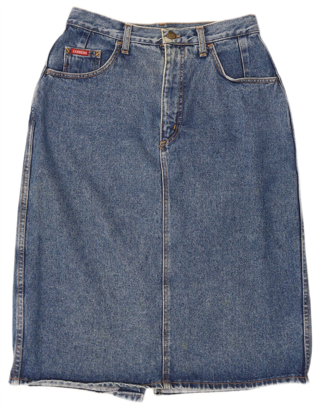 Gonna longuette in denim da donna Carrera W30 in cotone blu medio