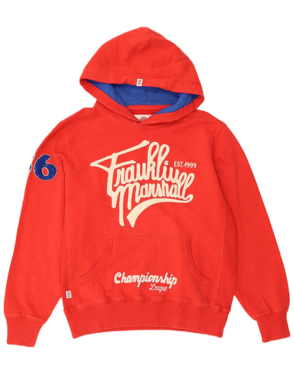 FRANKLIN MARSHALL Maglione con cappuccio grafico da donna Varsity UK 18 XL Cotone rosso