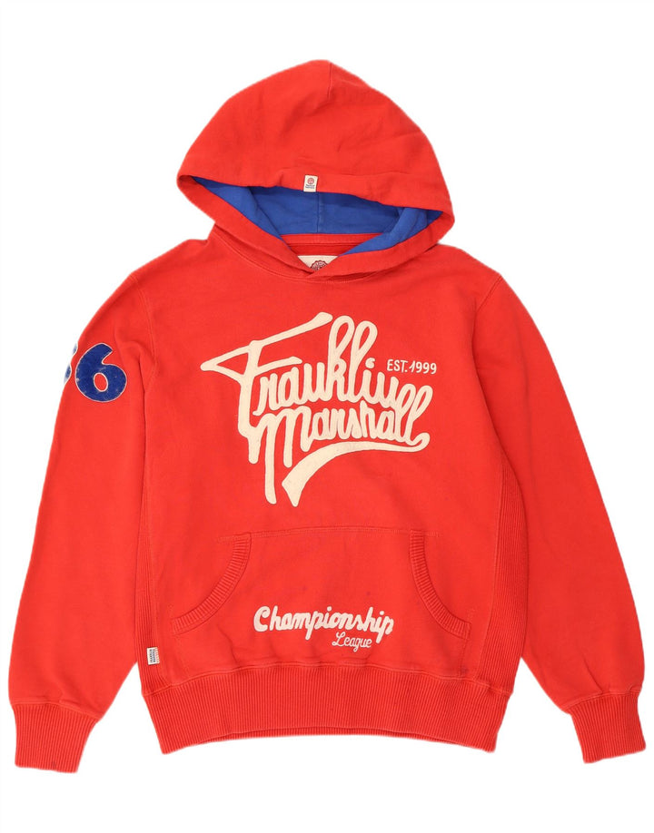 FRANKLIN MARSHALL Maglione con cappuccio grafico da donna Varsity UK 18 XL Cotone rosso