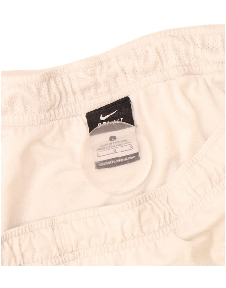 Pantaloncini sportivi Nike da uomo Dri Fit grandi in poliestere bianco sporco
