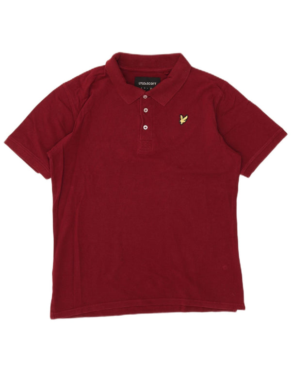 Lyle & Scott Womens Polo Shirt UK 18 XL Burgundy Cotton