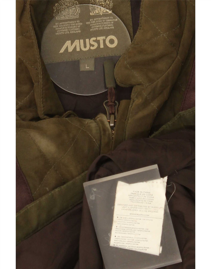Giacca trapuntata da uomo Musto UK 40 Large Poliestere color block kaki
