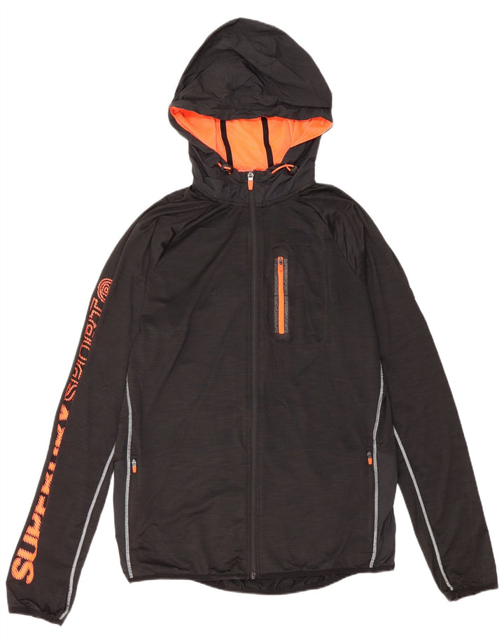 Giacca da tuta grafica da uomo con vestibilità atletica Superdry, grande, nera