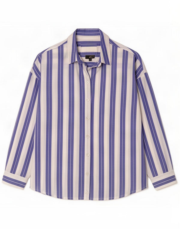 Just Cavalli Womens Shirt UK 14 Medium Blue Striped