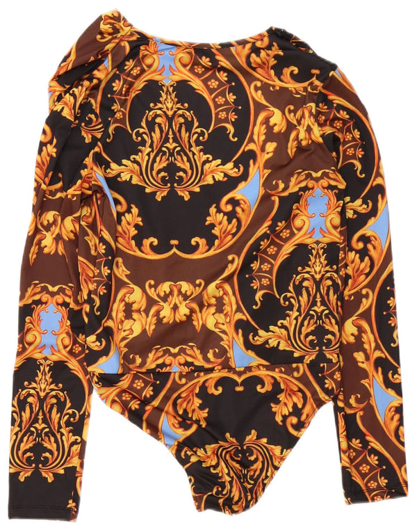 Body a maniche lunghe Zara Trafaluc da donna UK 10 piccolo Paisley multicolore