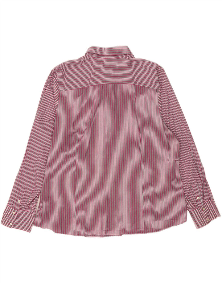 IZOD Womens Oversized Shirt UK 20 2XL Pink Striped Cotton Vintage Izod and Second-Hand Izod from Messina Hembry 