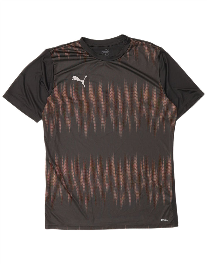 T-shirt da uomo Puma Top in poliestere geometrico nero medio