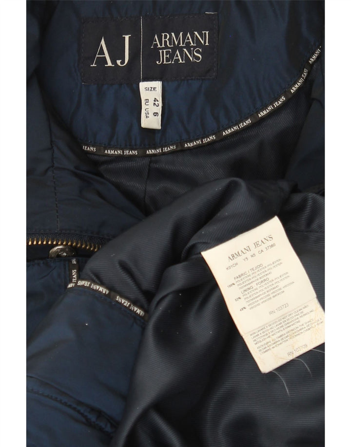 Cappotto imbottito da donna Armani Jeans EU 42 grande poliestere blu navy