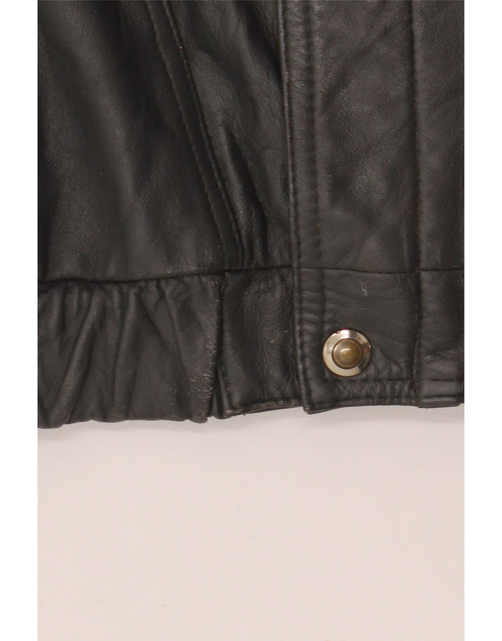 Giacca in pelle vintage da uomo IT 56 3XL Nera