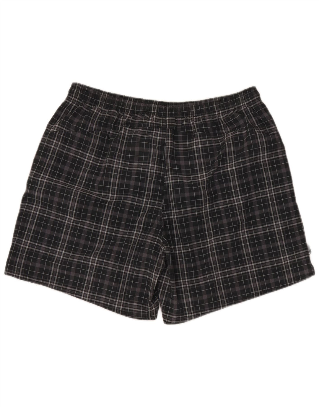 Pantaloncini da bagno da uomo ADIDAS grandi in poliestere a quadri neri