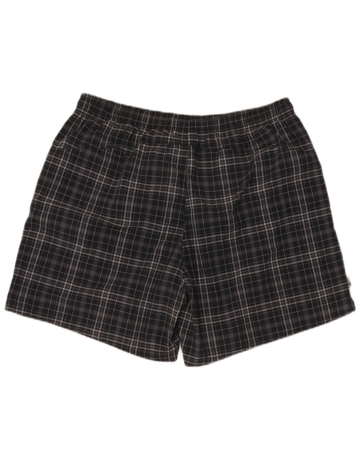 Pantaloncini da bagno da uomo ADIDAS grandi in poliestere a quadri neri