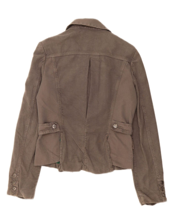 JUST CAVALLI Womens 3 Button Blazer Jacket UK 12 Medium Grey