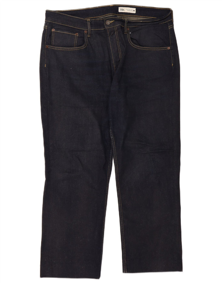 Jeans dritti da donna Zara EU 46 2XL W36 L27 Blu navy