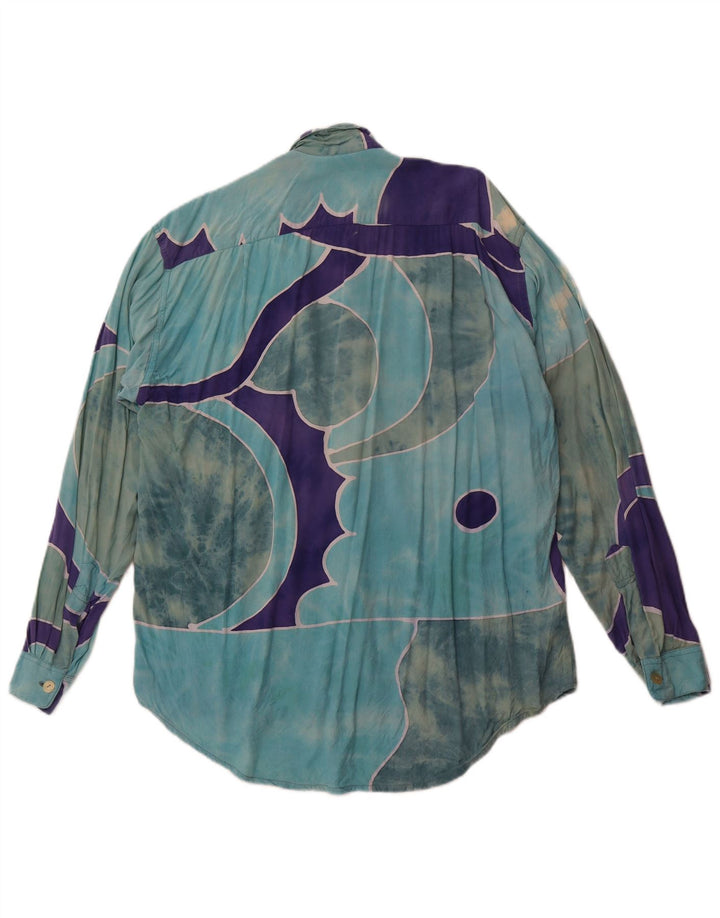 Camicia da uomo con motivo astratto VINTAGE XL Rayon blu