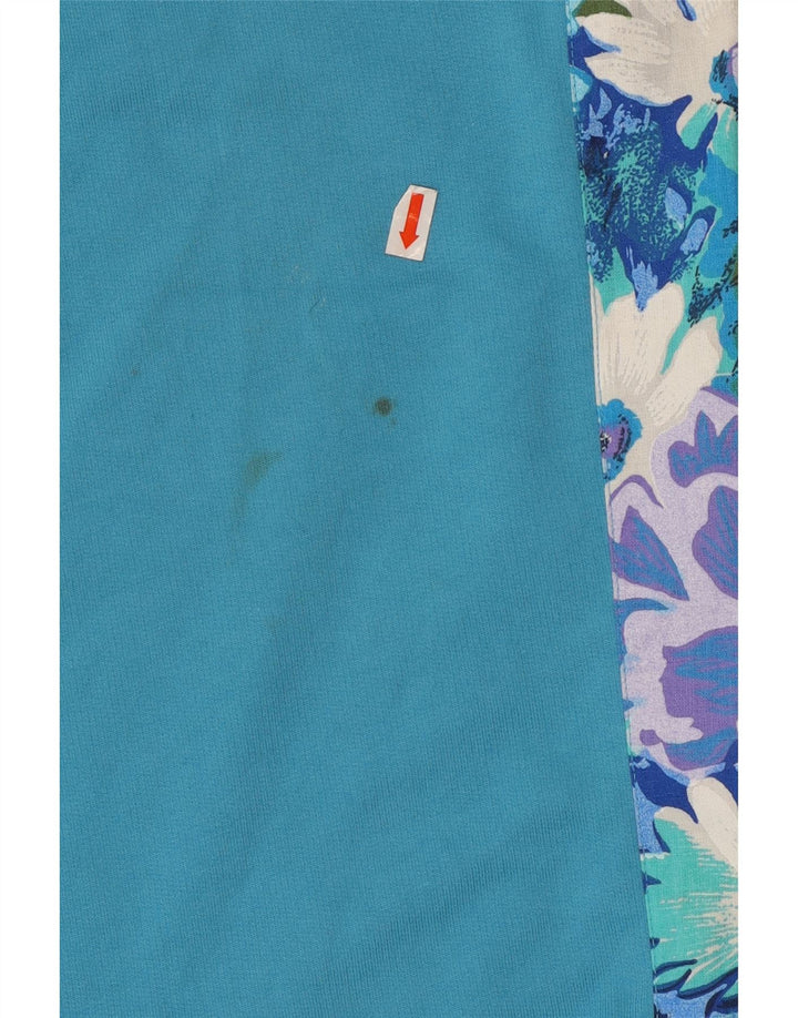 Tuta intera da donna VINTAGE UK 14/16 Grande poliestere floreale blu