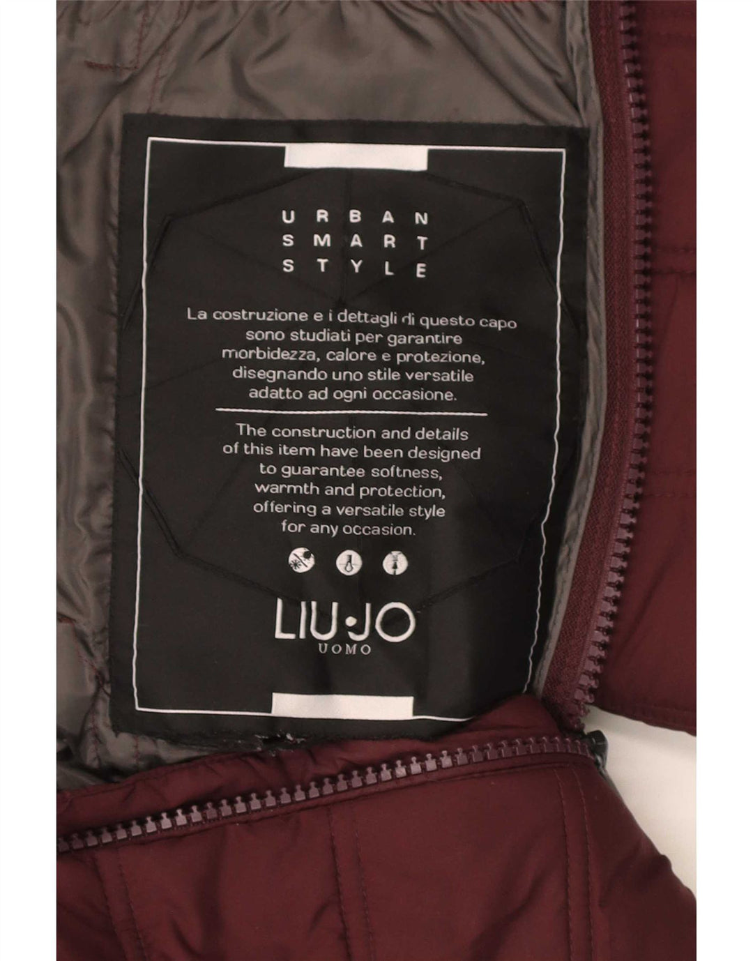 Giacca imbottita con cappuccio da uomo Liu Jo UK 38 Bordeaux medio Poliestere