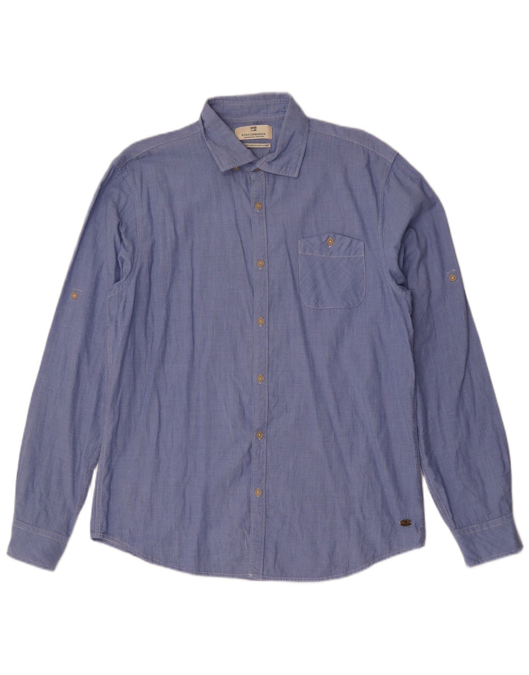 Camicia da uomo Scotch & Soda XL in cotone blu