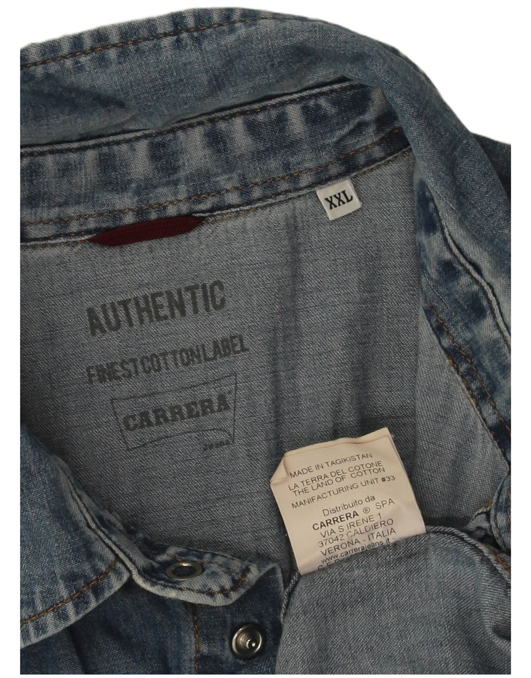 Camicia in denim da uomo Carrera 2XL cotone blu