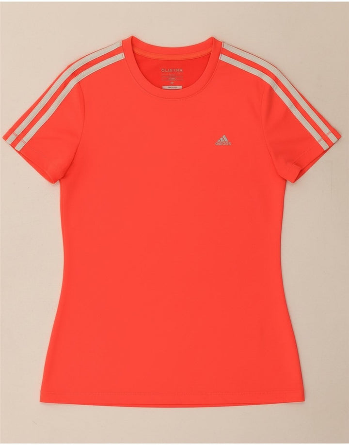 ADIDAS Womens Climacool T-Shirt Top UK 10 Small Orange Polyester Vintage Adidas and Second-Hand Adidas from Messina Hembry 
