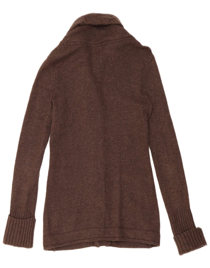 Maglione cardigan da donna Eddie Bauer UK 12 Angora marrone medio