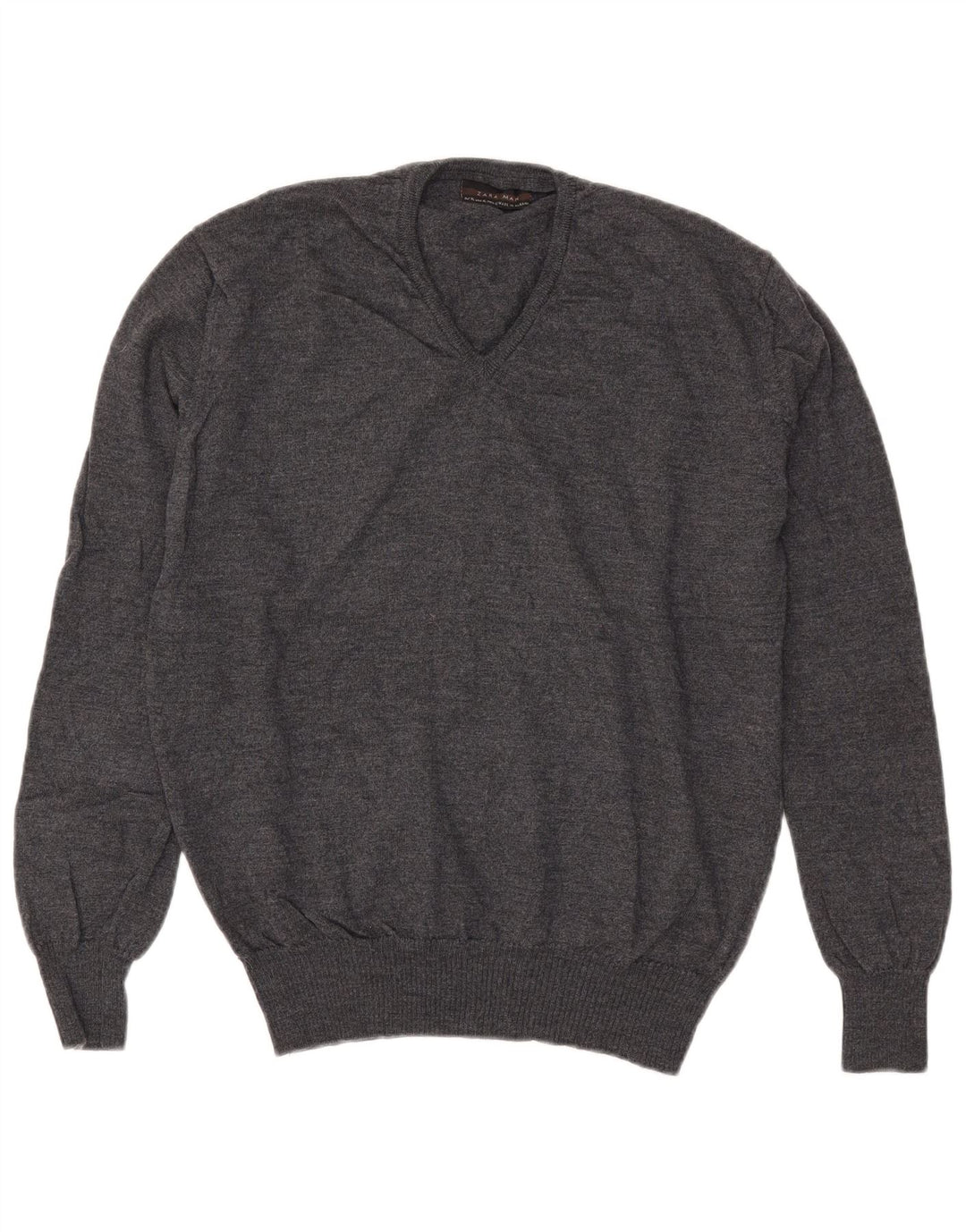 Maglione Zara da uomo con scollo a V XL grigio
