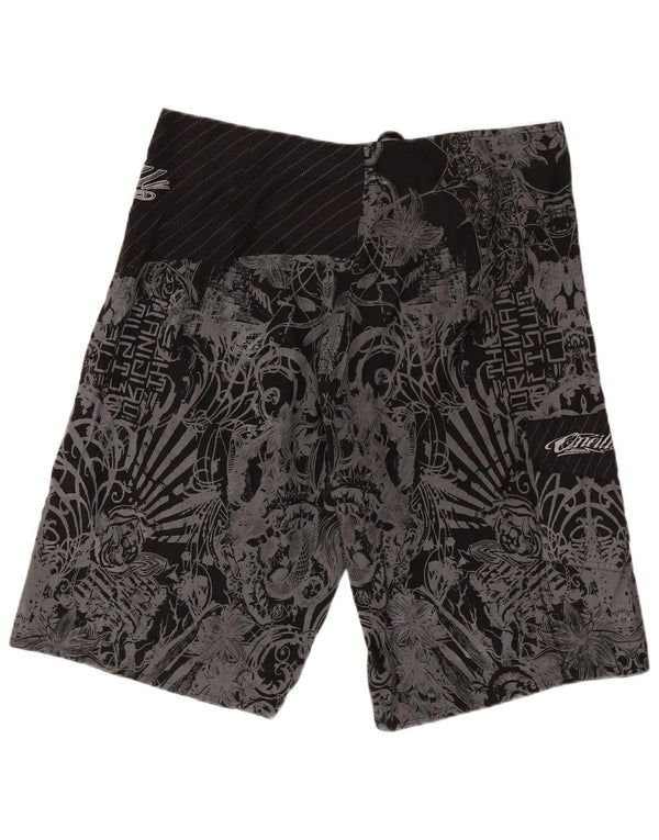Pantaloncini da bagno grafici vintage da uomo XL poliestere floreale nero
