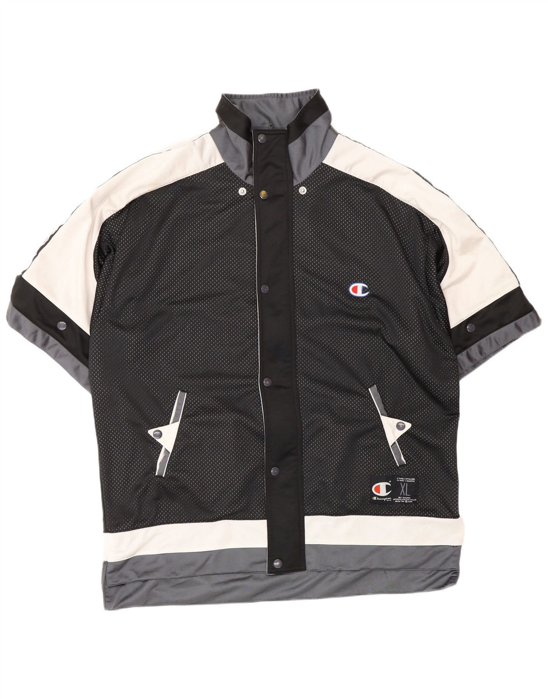 CHAMPION Giacca da tuta grafica da uomo XL Black Colourblock