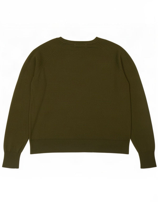 Maglione maglione con scollo a barca da donna Zara UK 14 Viscosa kaki media