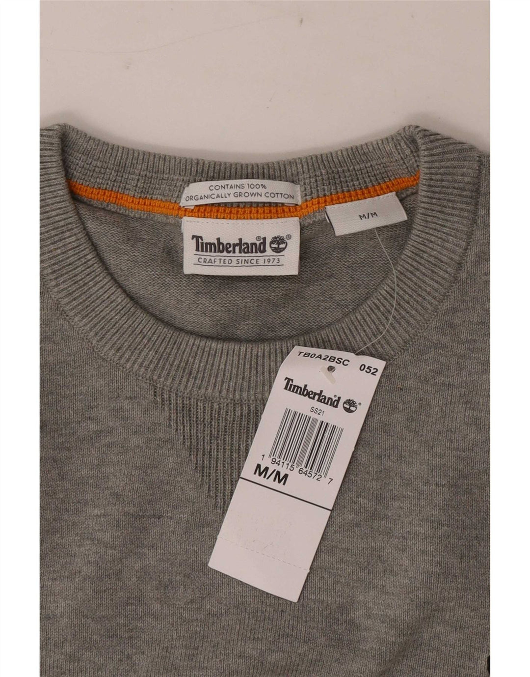 Maglione maglione girocollo da uomo Timberland in cotone chiazzato grigio medio