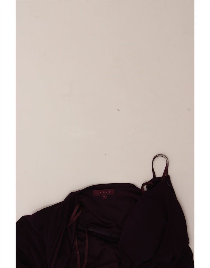 DEBUT Womens One Shoulder Dress UK 16 Large Purple Polyester Vintage Debut and Second-Hand Debut from Messina Hembry 