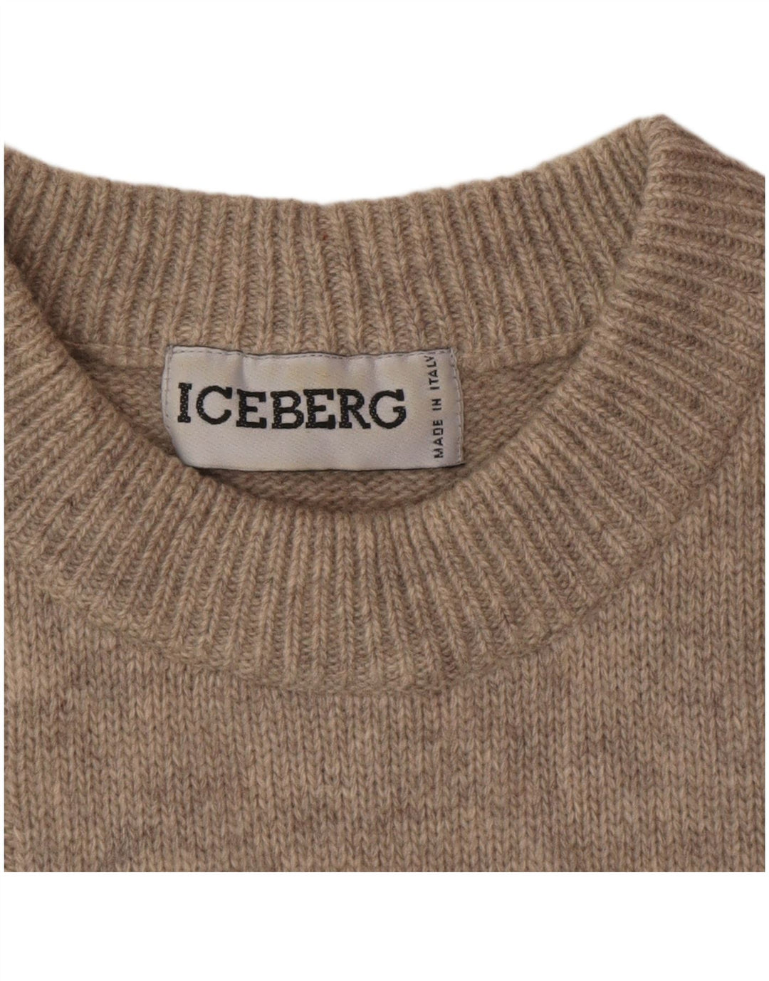 ICEBERG Maglione girocollo grafico da uomo con animali beige medio