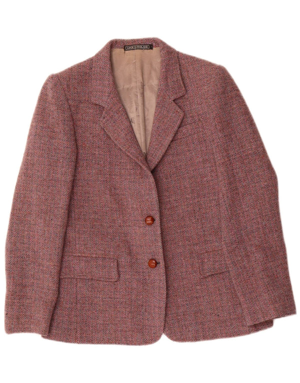 Giacca blazer in tweed Harris da donna Orvis UK 12 media rossa a spina di pesce