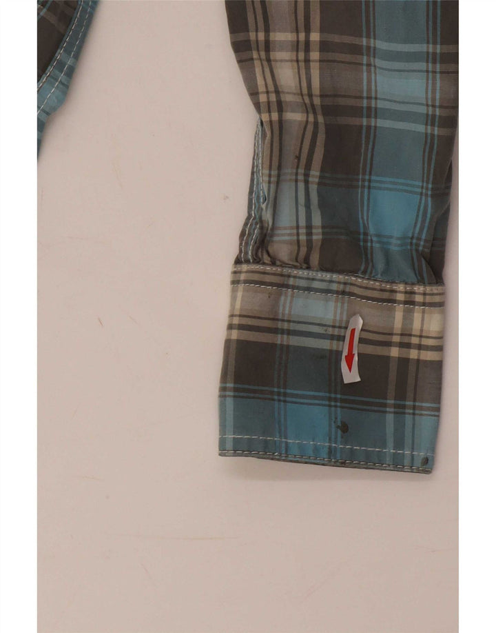 Camicia da uomo Superdry in cotone scozzese blu medio