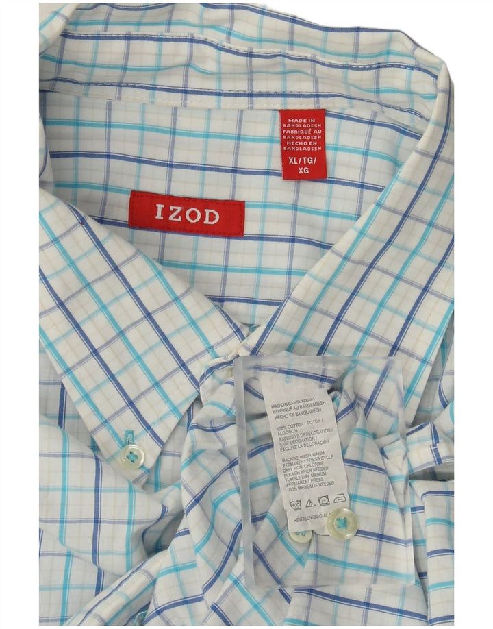 Camicia a quadri da uomo Izod XL in cotone a quadri bianchi
